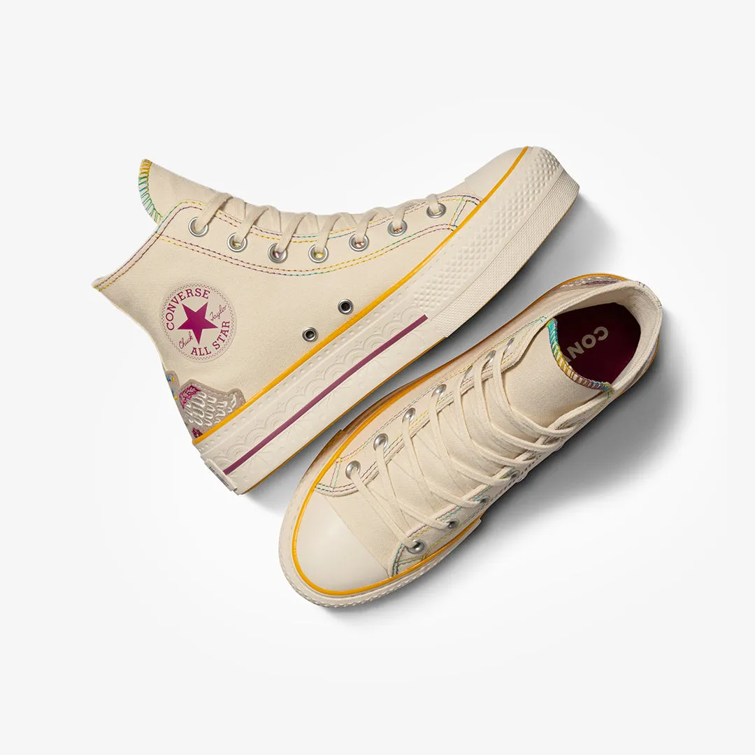 CHUCK TAYLOR ALL STAR LIFT HI 'NATURAL IVORY/LEGEND BERRY'