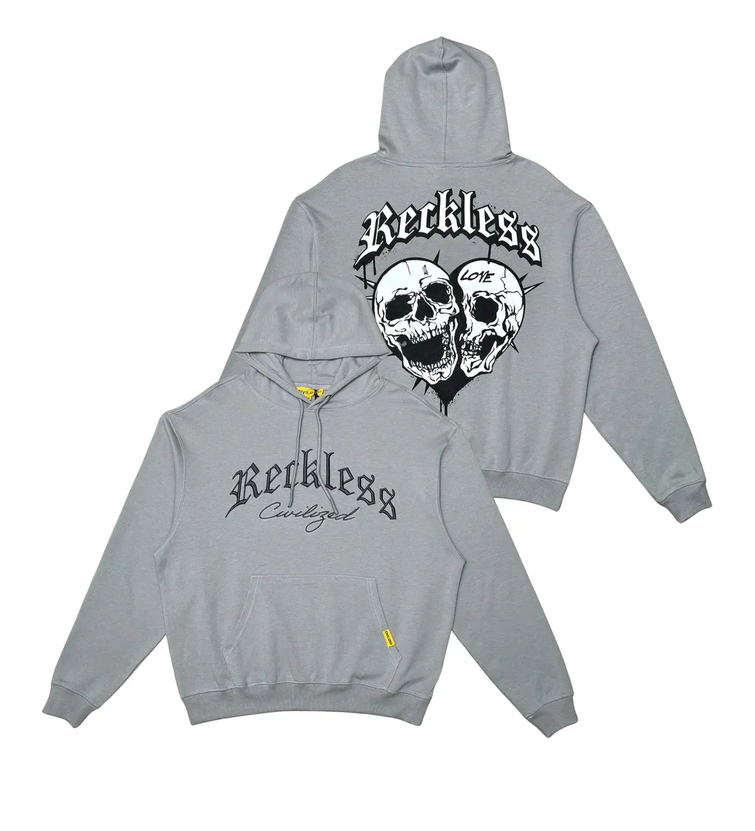 Civilized “Skulls Reckless   Grey Hoodie