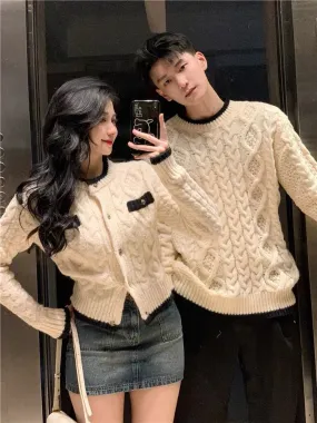 Couple wear autumn and winter 2023 new ins super hot sweater for men and women Korean version loose French sweater jacket trendy