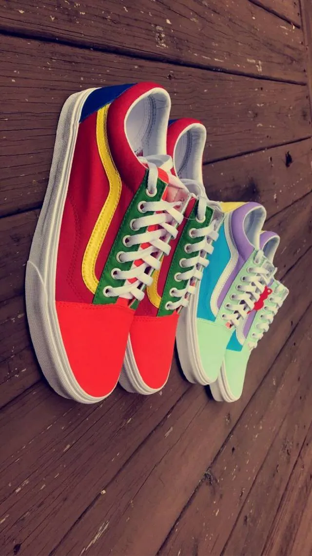 Custom colorblock old skool vans