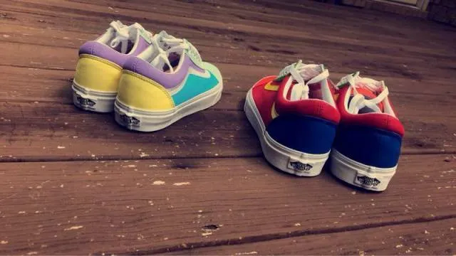 Custom colorblock old skool vans