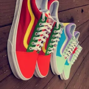 Custom colorblock old skool vans