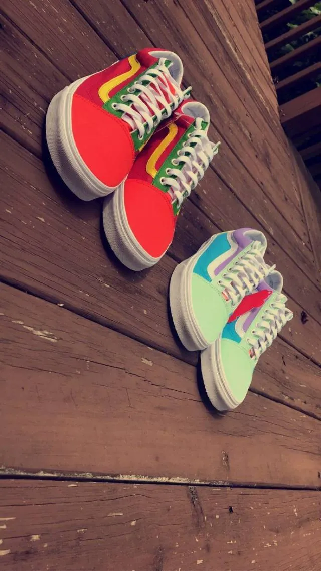 Custom colorblock old skool vans