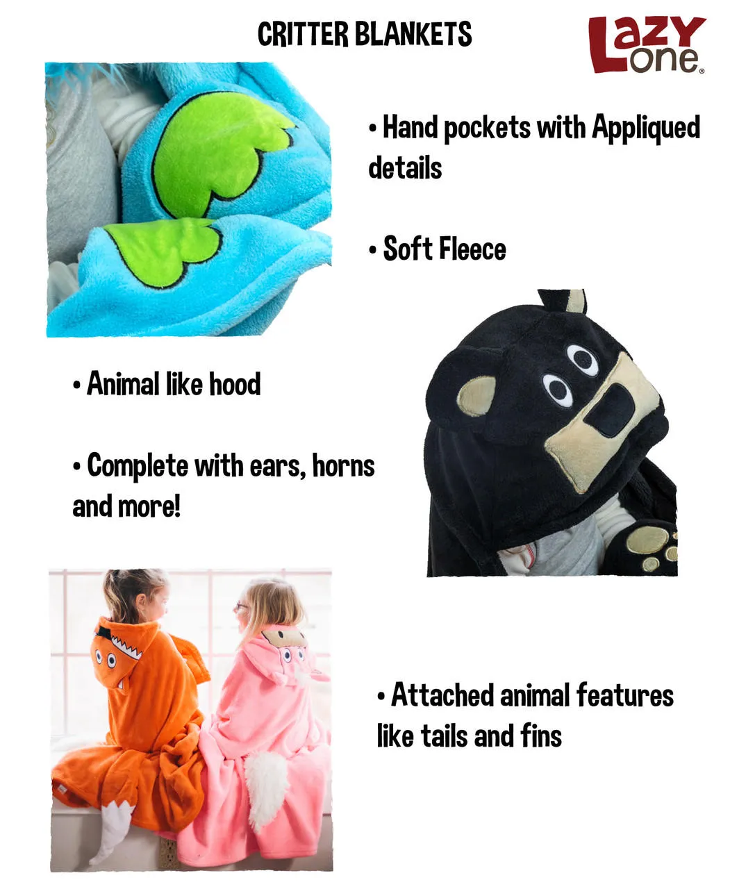 Dinosaur Kid's Hooded Blanket