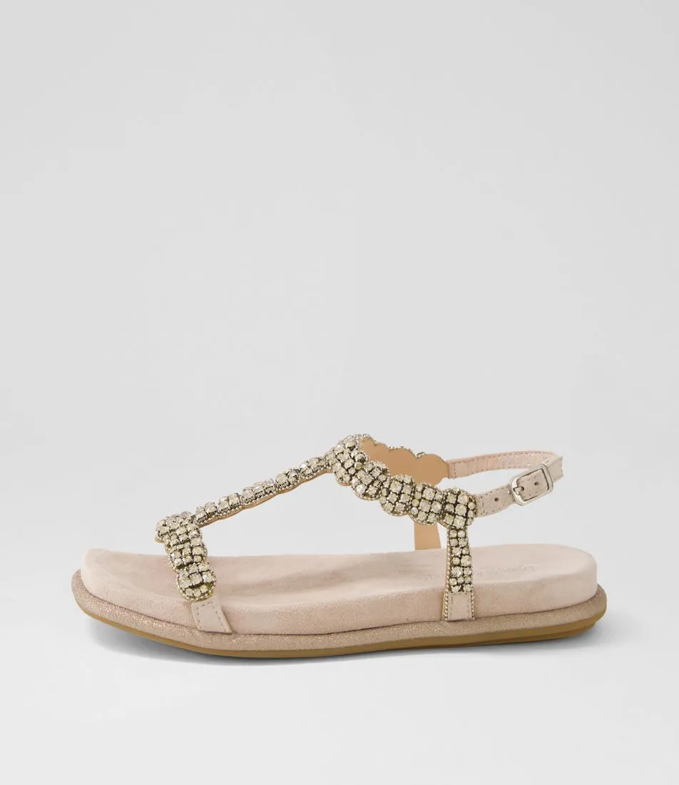 DJANGO & JULIETTE Yori Nude Suede Jewels Sandals