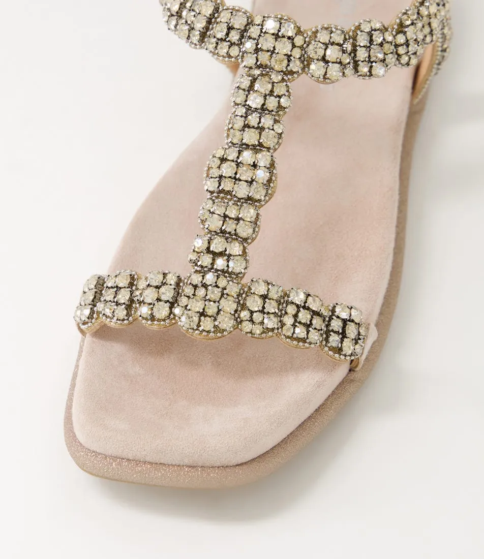 DJANGO & JULIETTE Yori Nude Suede Jewels Sandals