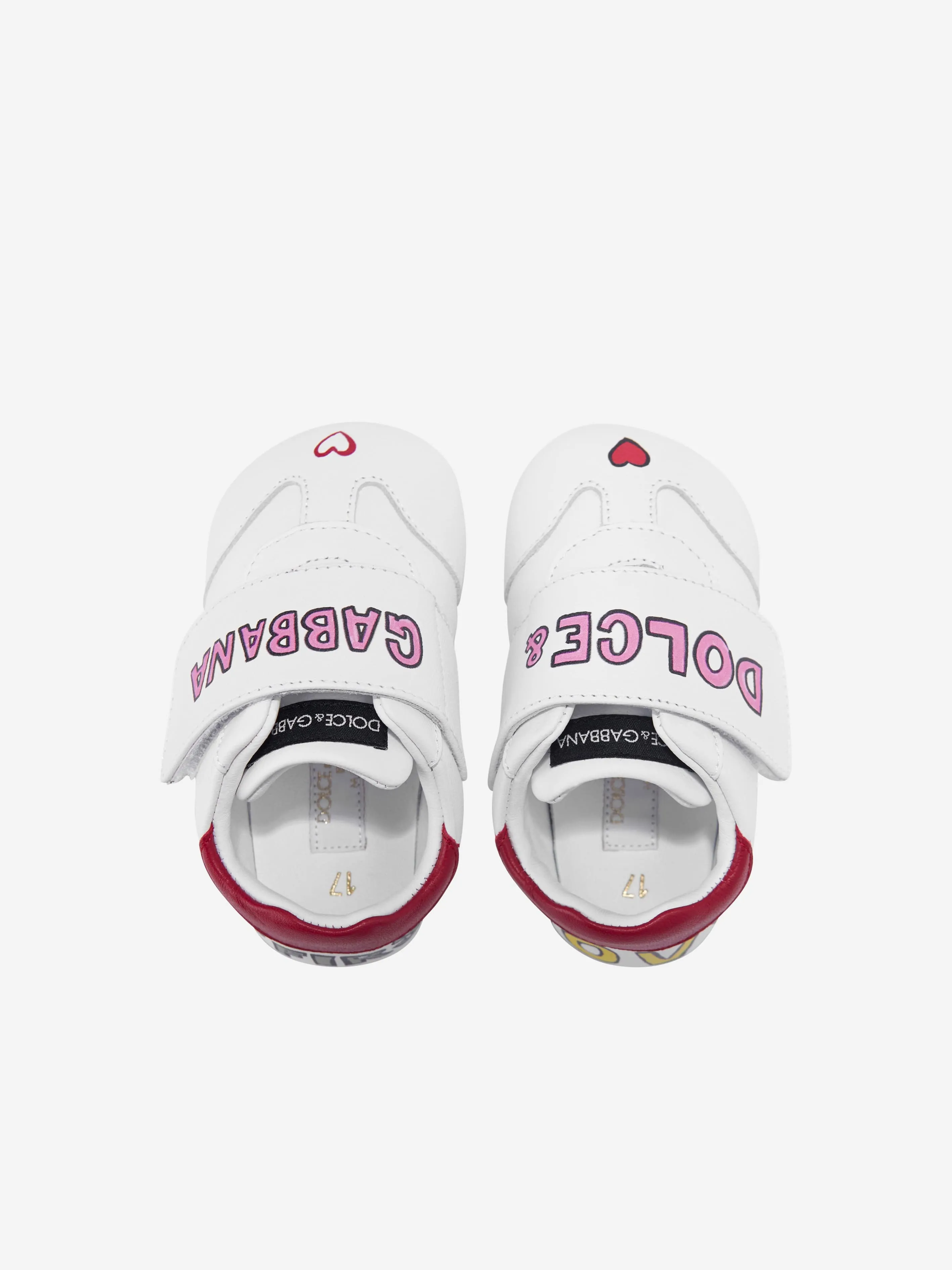 Dolce & Gabbana Baby Girls Leather Pre-Walker Trainers in White