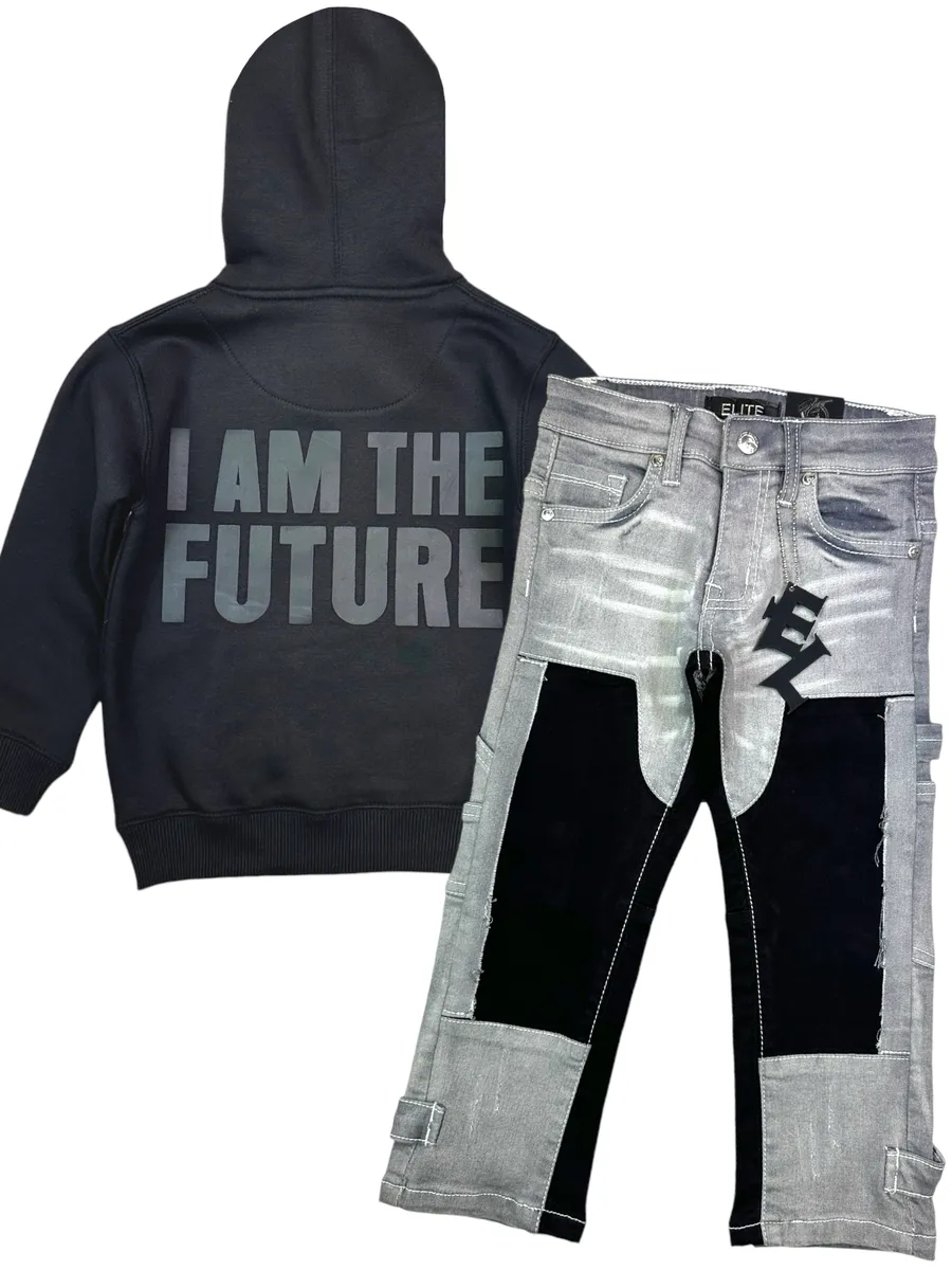 Elite Premium I Am The Future Grey Boy's Hoodie