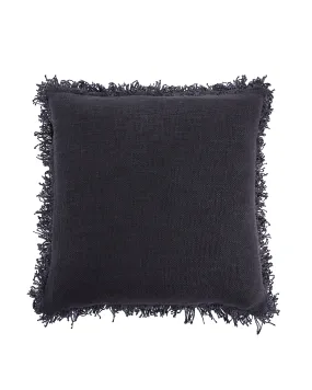 Everyday Cotton Linen Weave Pillow, Black