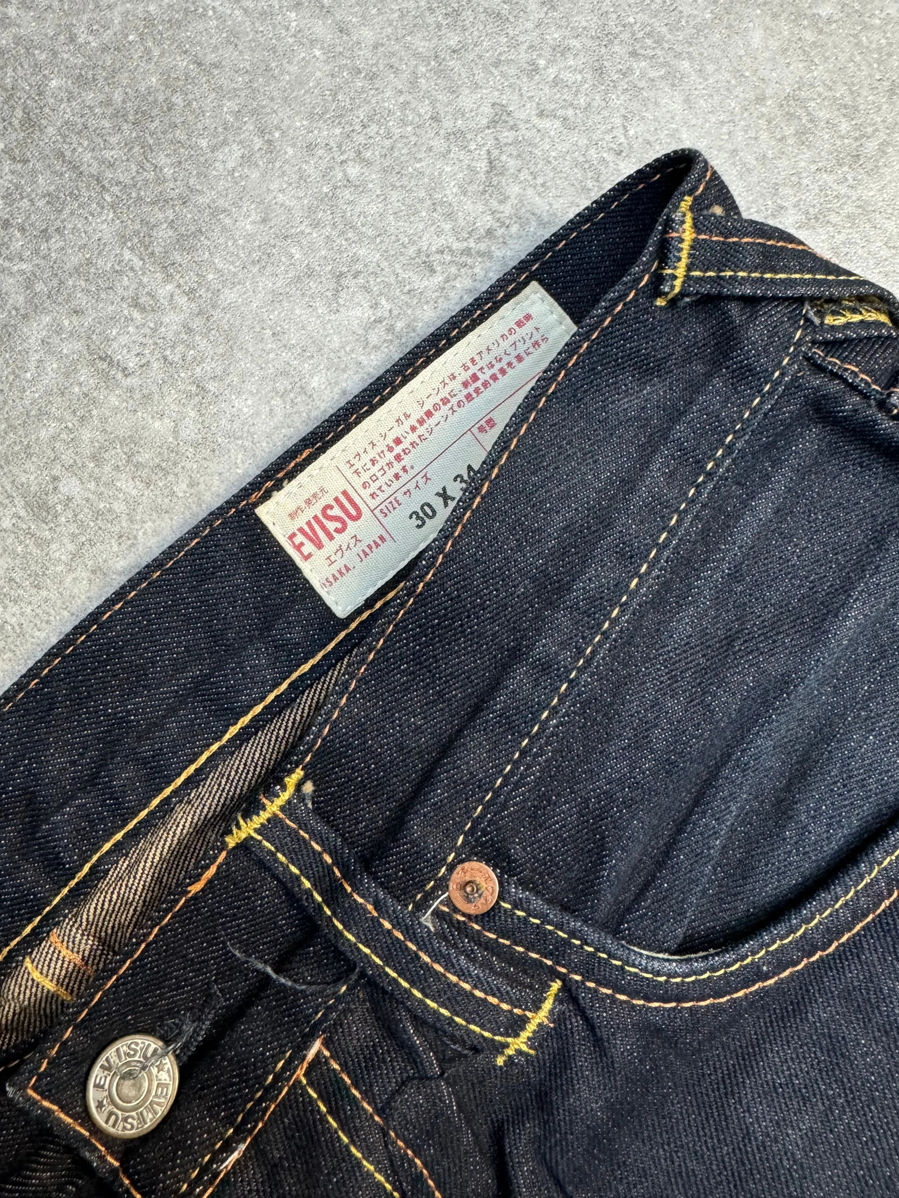 Evisu Diacock Logo Straight Leg Jeans