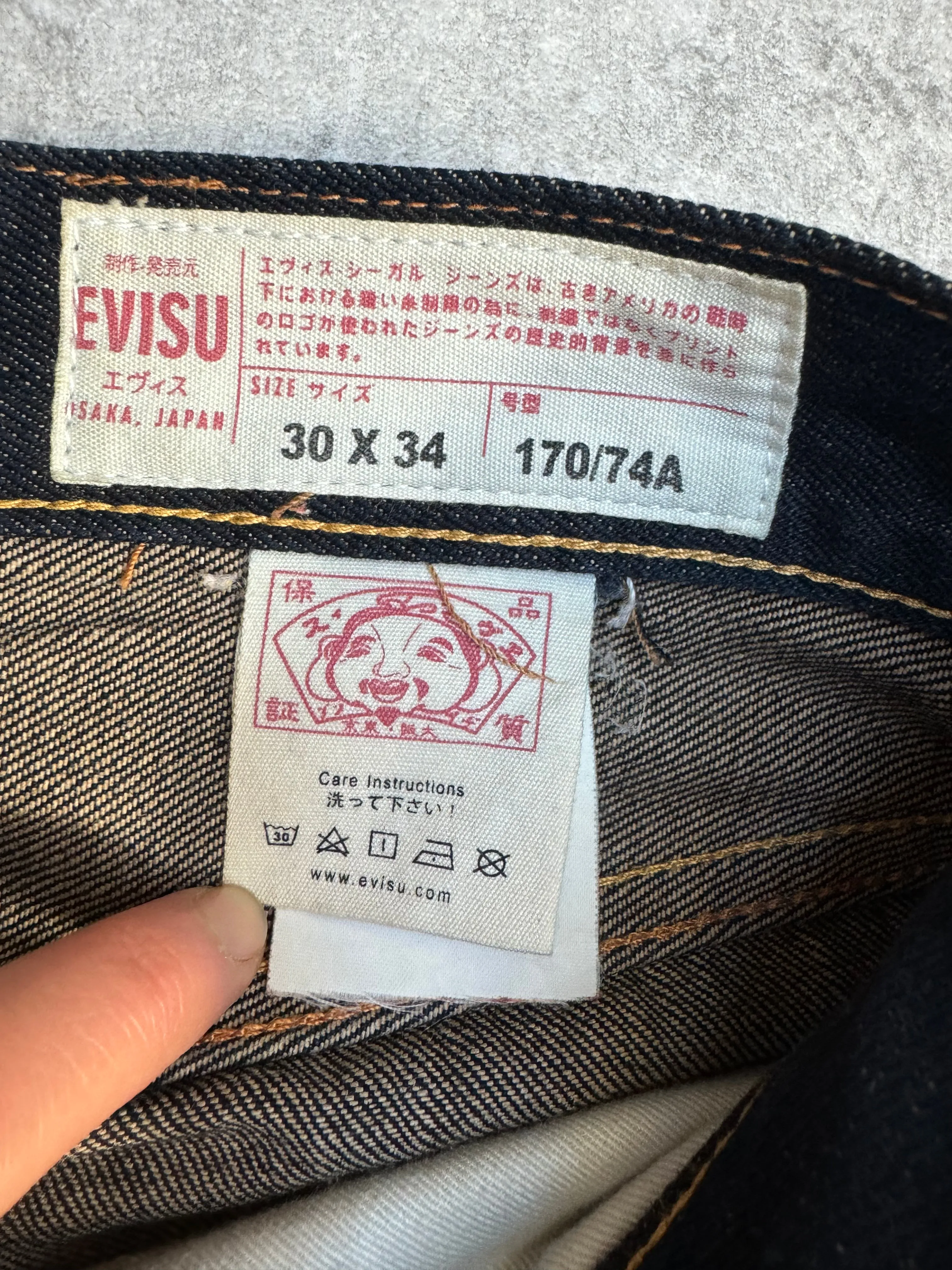 Evisu Diacock Logo Straight Leg Jeans