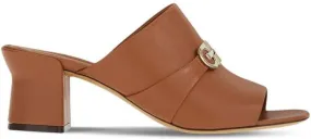 Ferragamo Double Gancini leather mules Brown