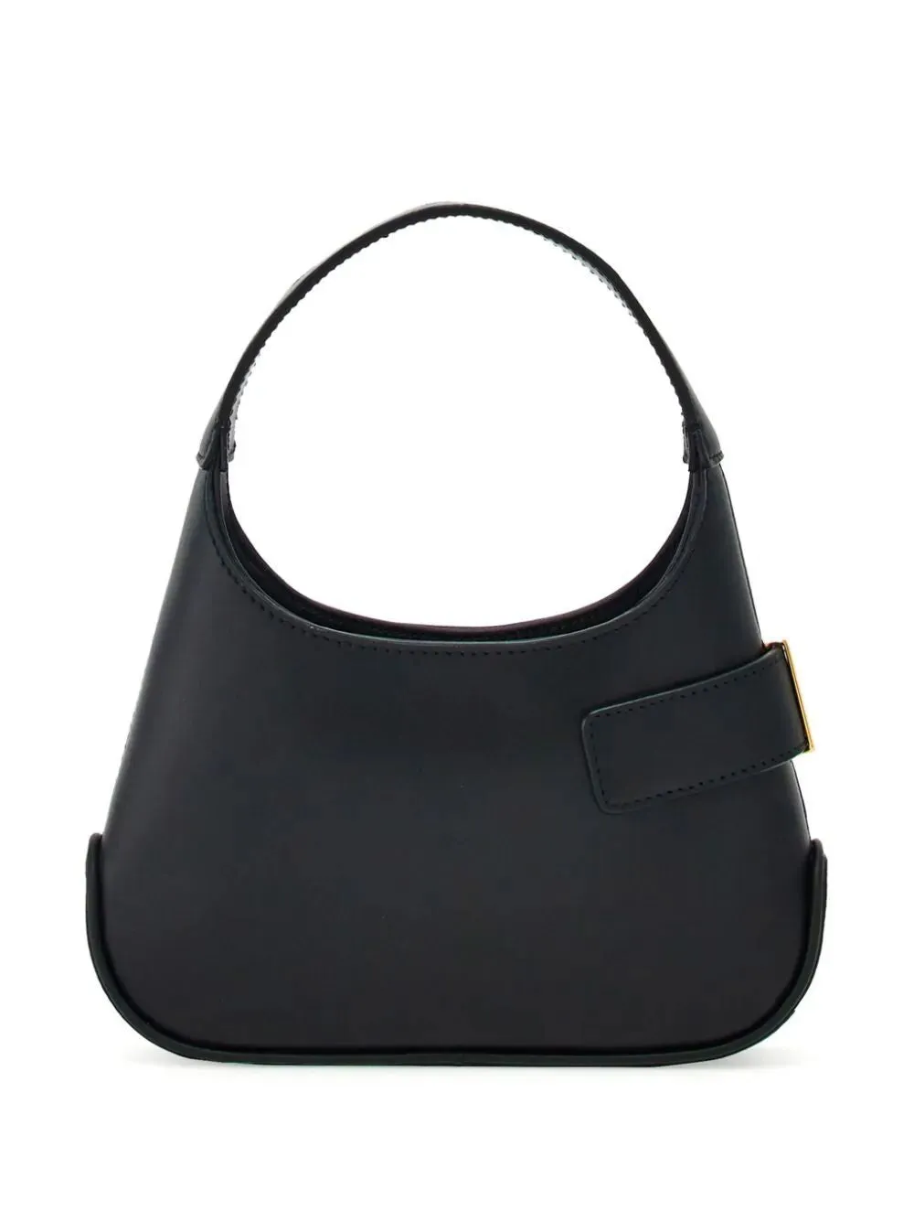 FERRAGAMO Mini Black Lambskin-Lined Calfskin Crossbody Hobo Bag for Women