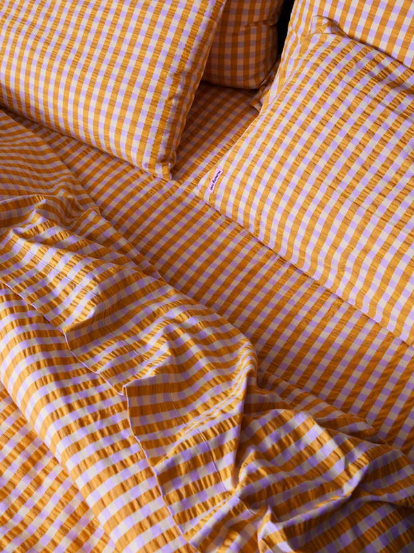 Fitted Sheet - Mango Seersucker