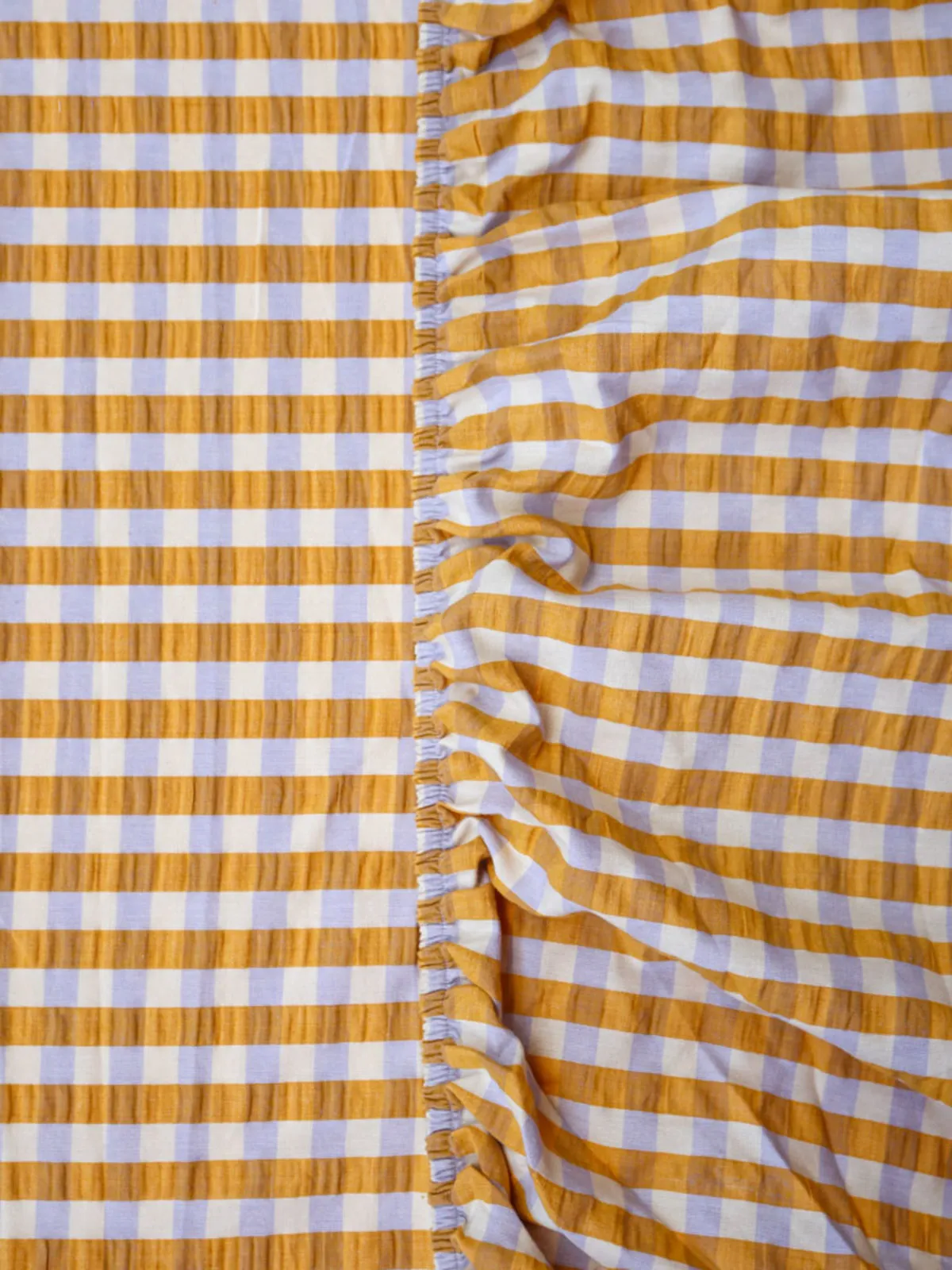 Fitted Sheet - Mango Seersucker