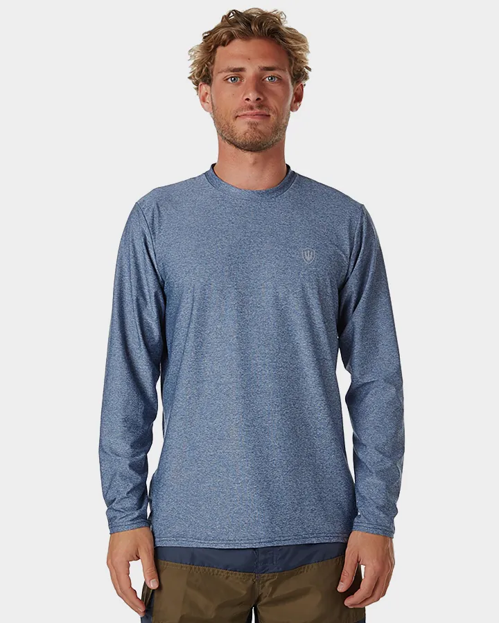 Fk Surf Surf Shirt Ls Rash Vest - Blue Marl | SurfStitch