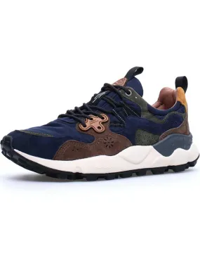 Flower Mountain Yamano 3 Man Trainers Suede Nylon Navy Green