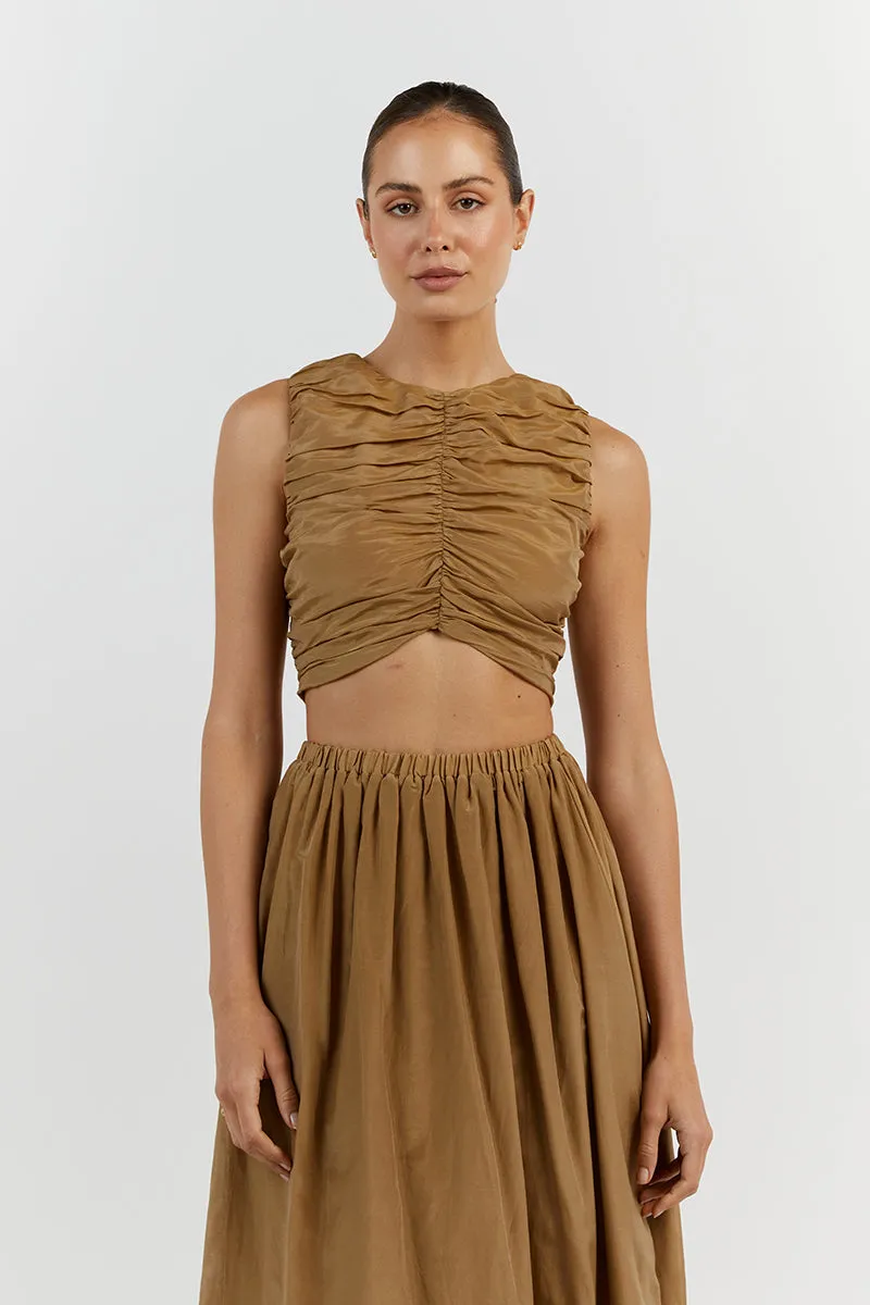 FRANKIE GOLD SLEEVELESS CROP TOP