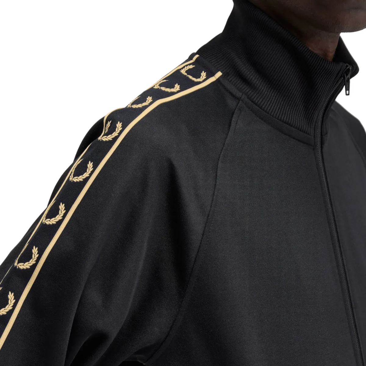 Fred Perry - Contrast Tape Track Jacket - Black/ Gold