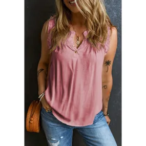 Frill Notched Sleeveless Tank