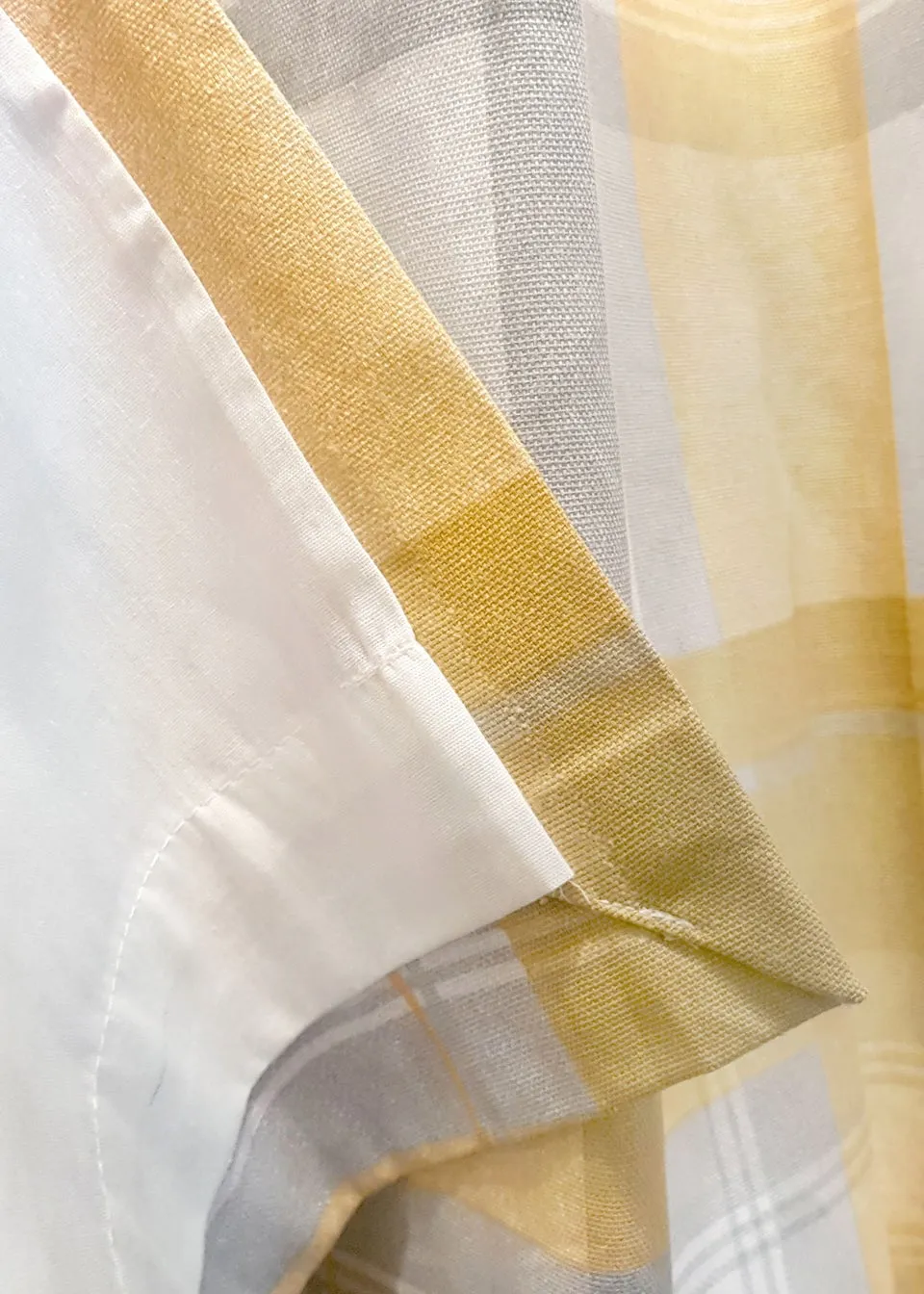 Fusion Balmoral Check Yellow Eyelet Curtains