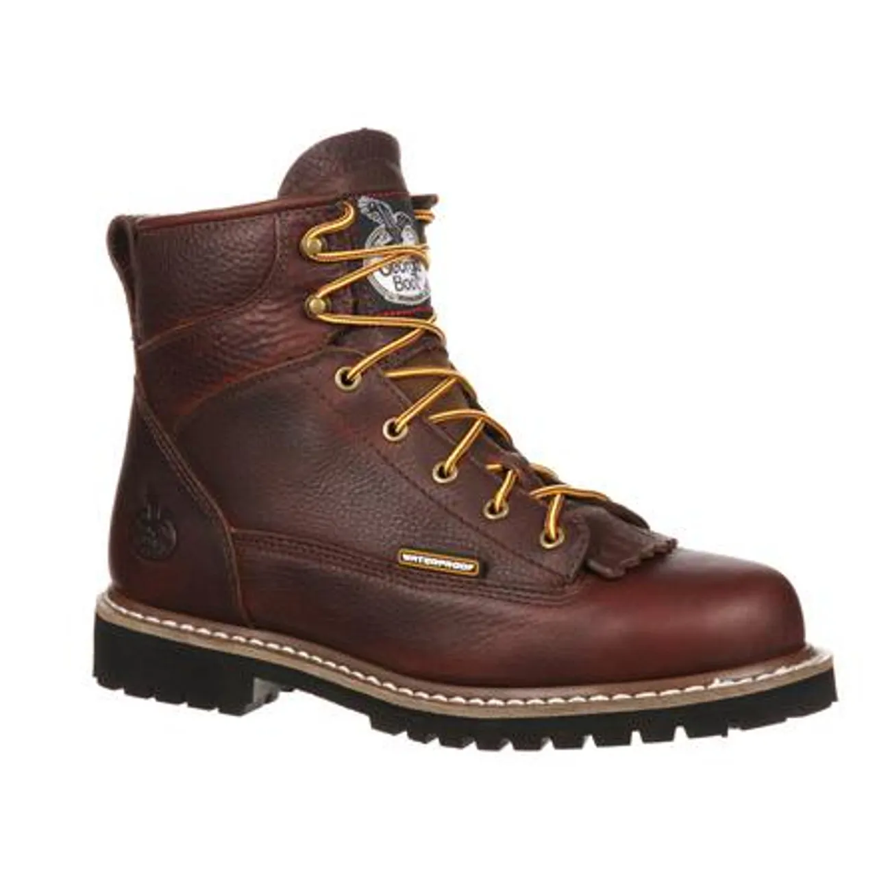 Georgia Boot Mens Waterproof Lace-To-Toe Work Boot GBOT052 CHOCOLATE