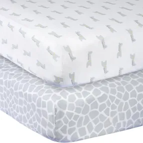 Gerber 2-Pack Baby Neutral Giraffe Fitted Crib Sheet