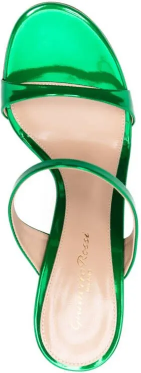 Gianvito Rossi 115mm metallic leather mules Green