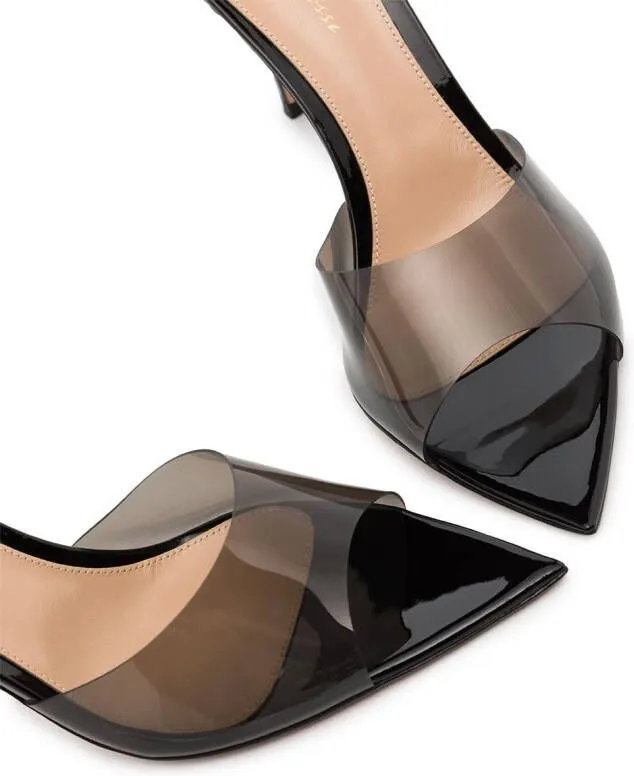 Gianvito Rossi Elle 85mm transparent-strap mules Black