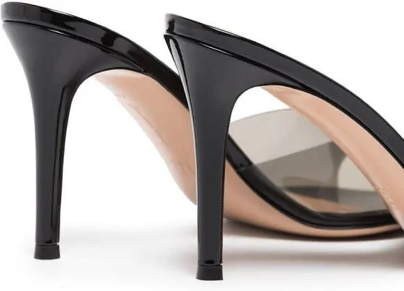 Gianvito Rossi Elle 85mm transparent-strap mules Black