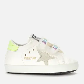 Golden Goose Babies' School Nappa Trainers - White/Ice/Yellow Fluo/Multicolor - UK 0 Infant | Coggles