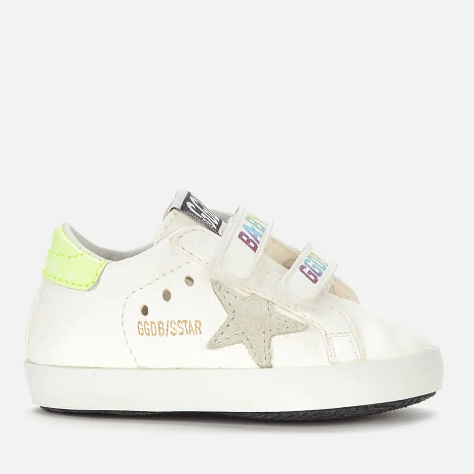 Golden Goose Babies' School Nappa Trainers - White/Ice/Yellow Fluo/Multicolor - UK 0 Infant | Coggles