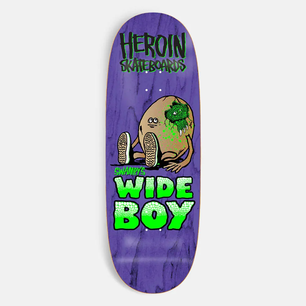 Heroin Skateboards - 10.75 Swampy Wide Boy Skateboard Deck (Various Stains)