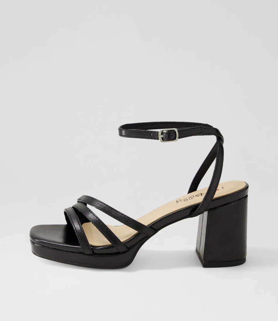 I LOVE BILLY Humber Black Metallic Sandals