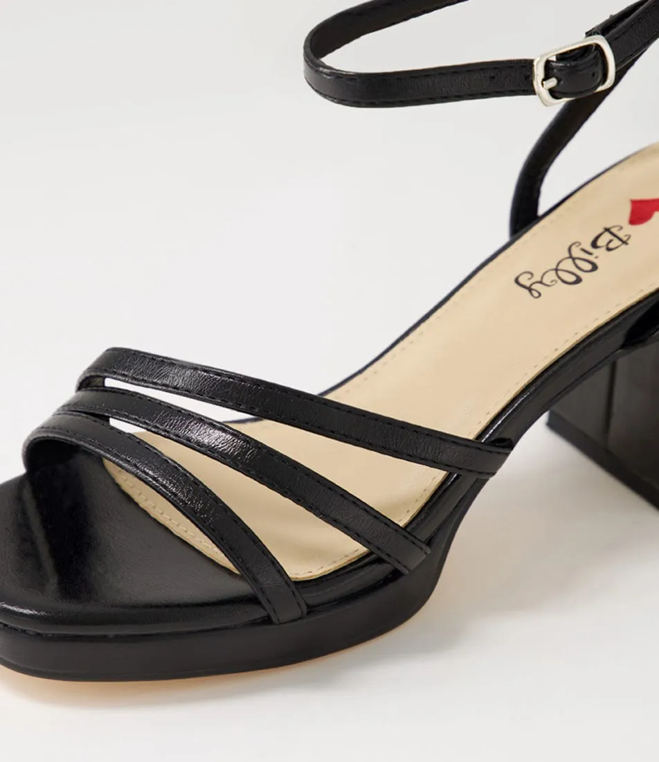 I LOVE BILLY Humber Black Metallic Sandals