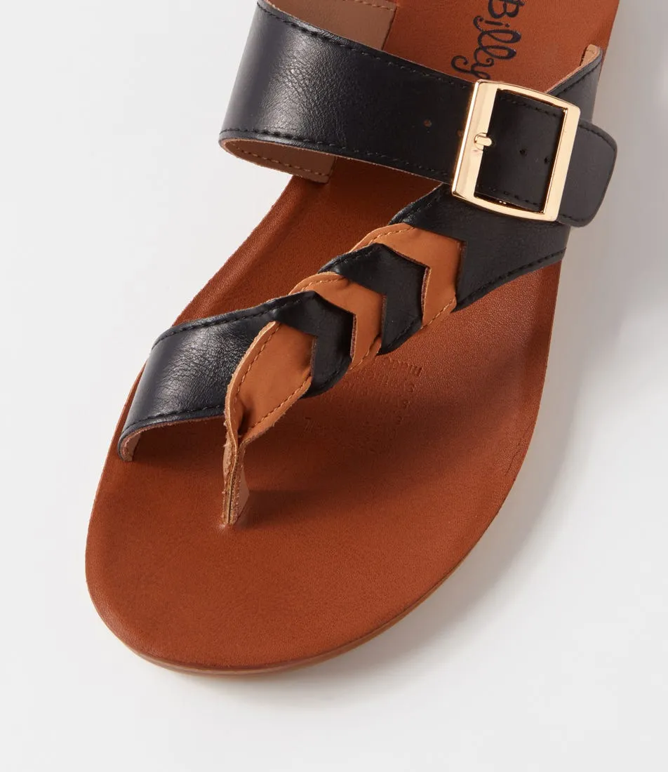 I LOVE BILLY Kessica Black Tan Sandals