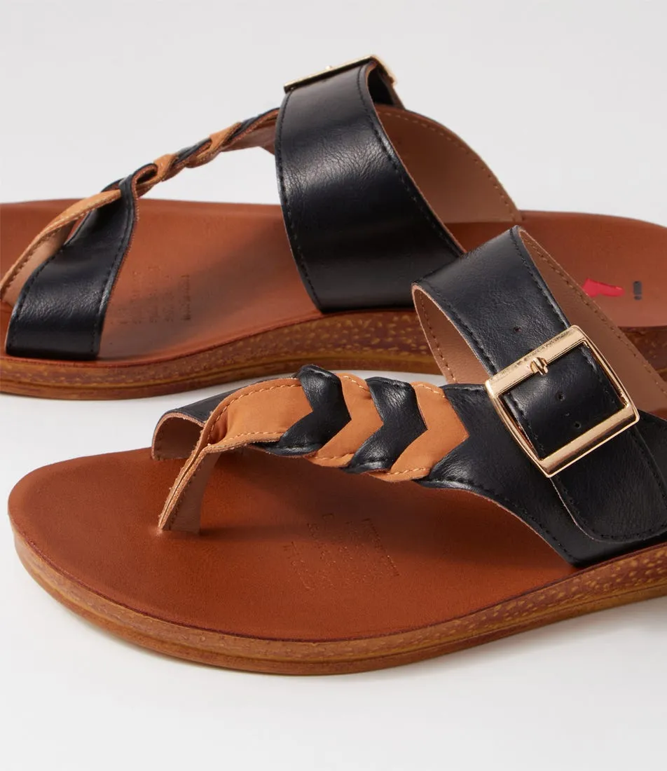 I LOVE BILLY Kessica Black Tan Sandals