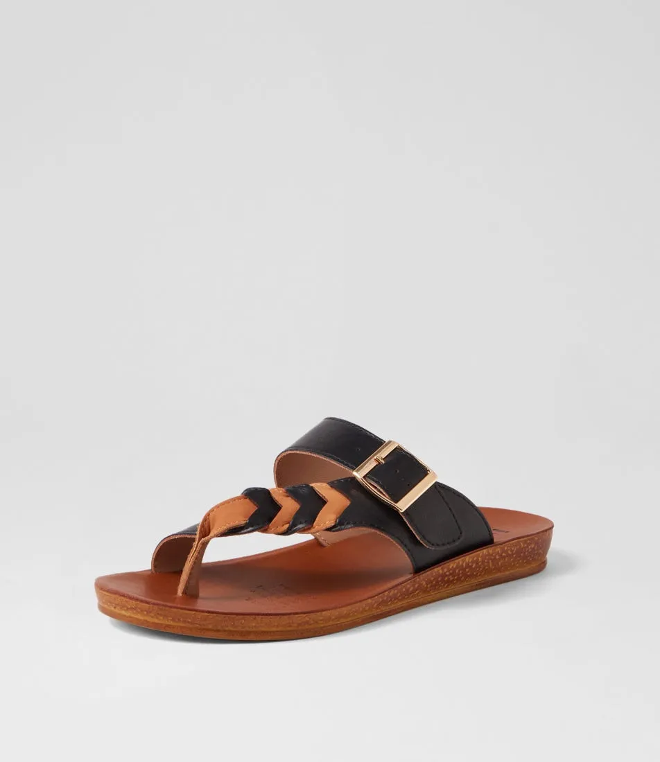 I LOVE BILLY Kessica Black Tan Sandals