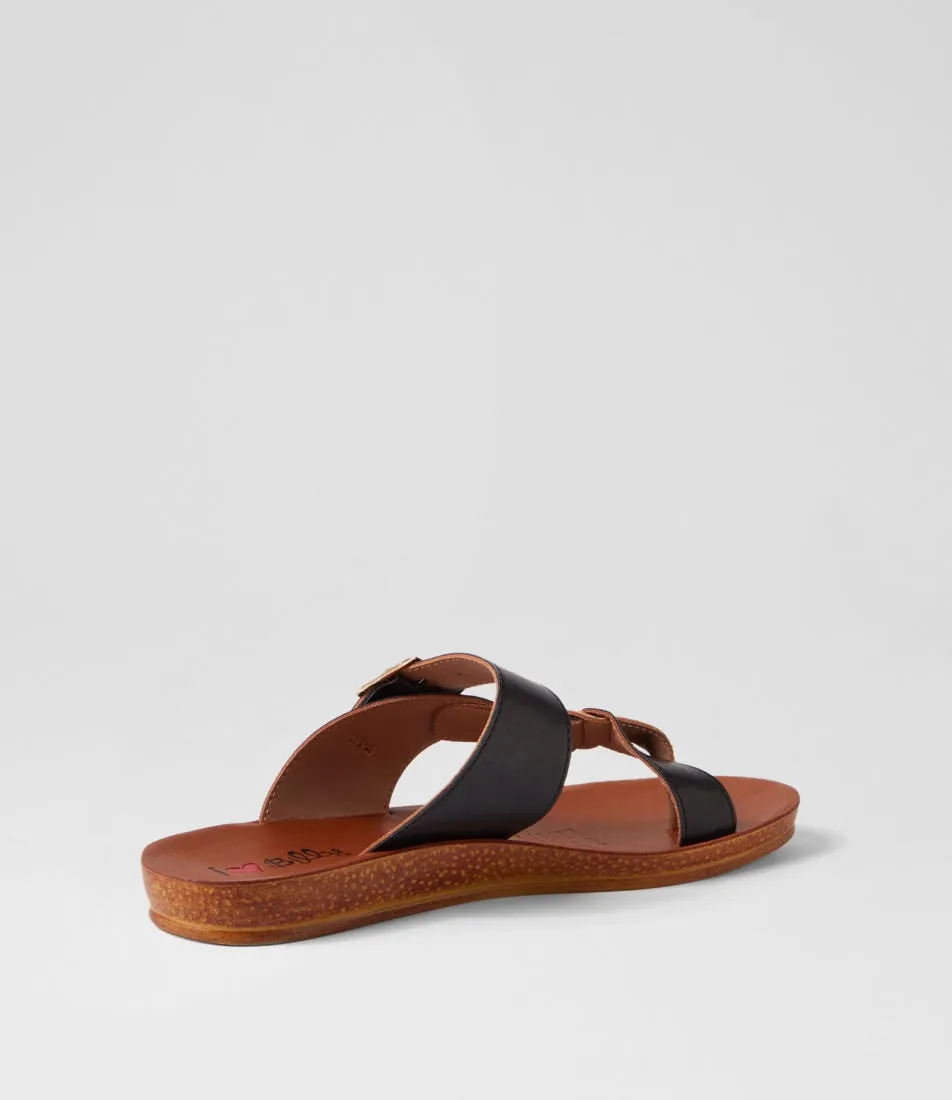 I LOVE BILLY Kessica Black Tan Sandals