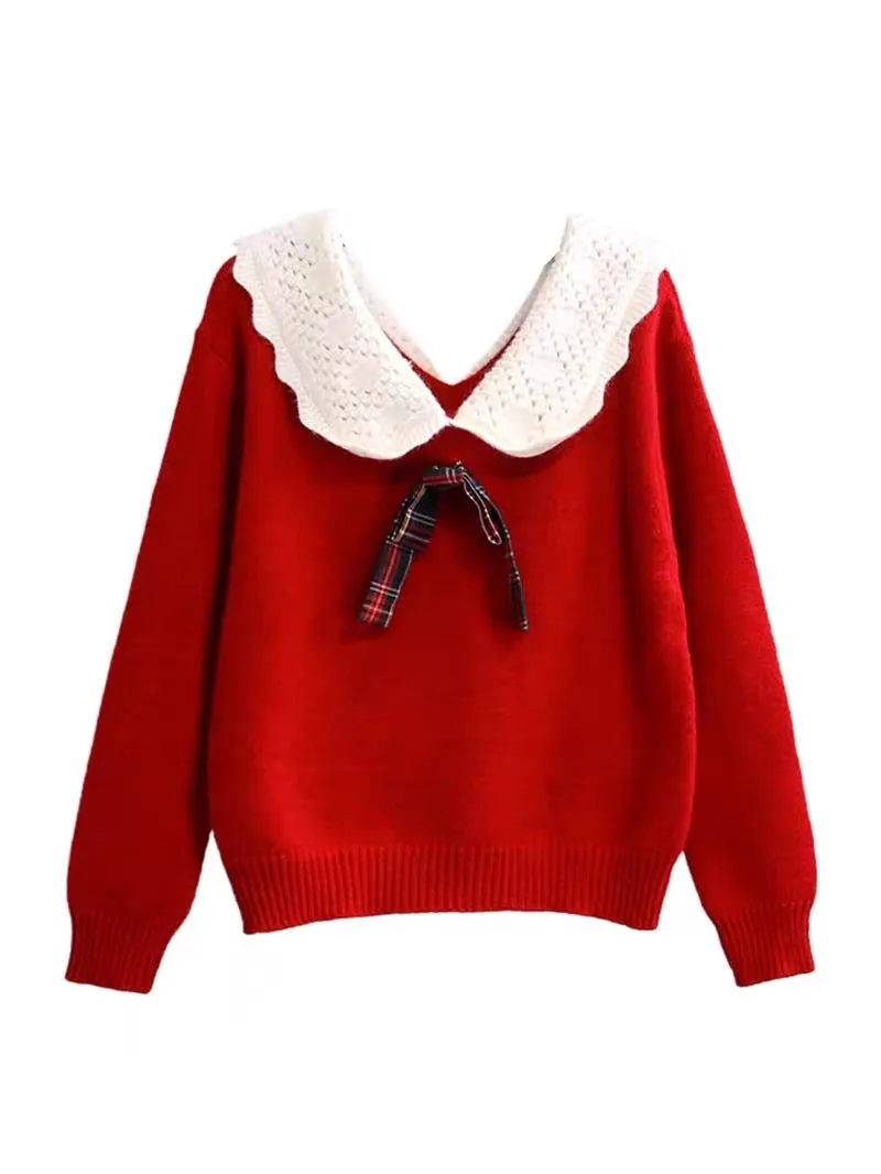 Internet celebrity fresh and sweet pullover sweater for women 2023 autumn and winter new Korean version lazy style pullover swea