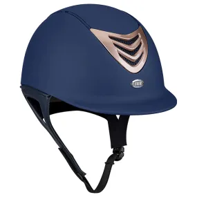 IRH Equestrian IR4G Helmet - Navy Matte with Rose Gold Vent