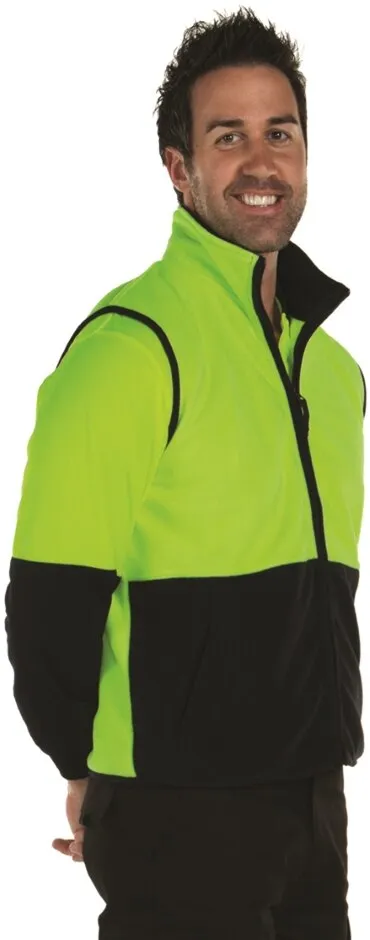 JB's Wear 6HVPVEN Hi Visibility Vest - Fleecy - Yellow/Navy - S