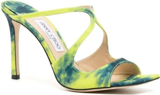 Jimmy Choo Anise 105mm denim mules Green