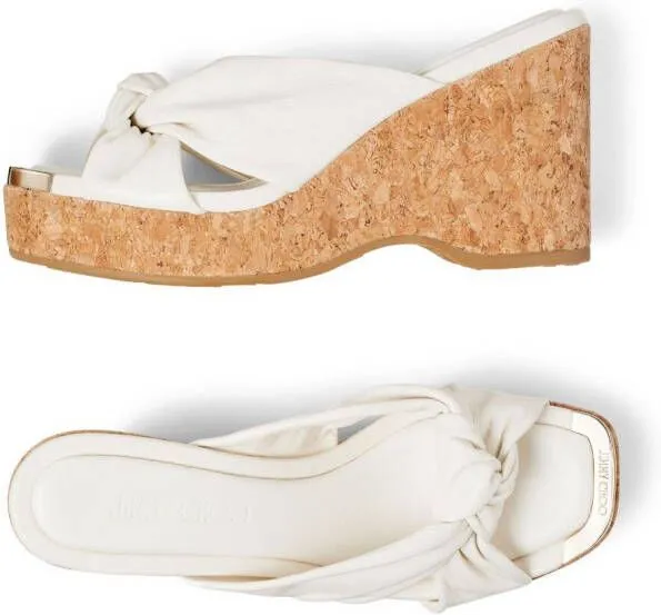 Jimmy Choo Avenue 95mm wedge mules White