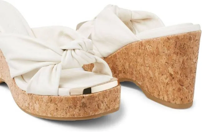 Jimmy Choo Avenue 95mm wedge mules White