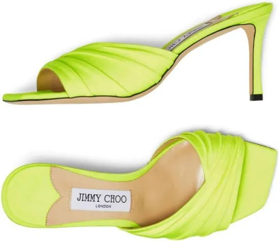 Jimmy Choo Basil 75mm open-toe mules Green