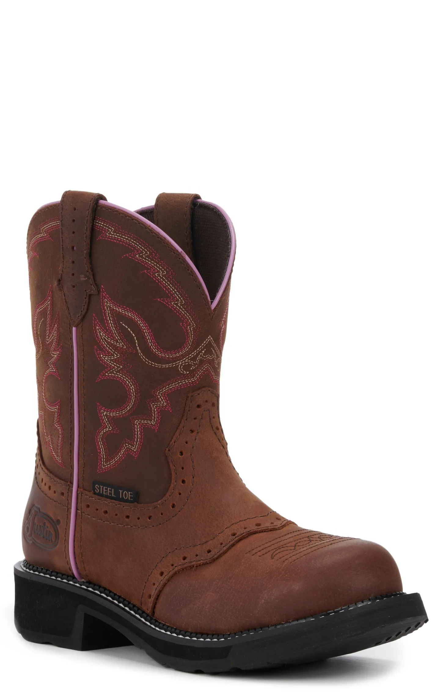 Justin Women's Gypsy Collection Wanette Aged Bark Brown Round Steel Toe Work Boot