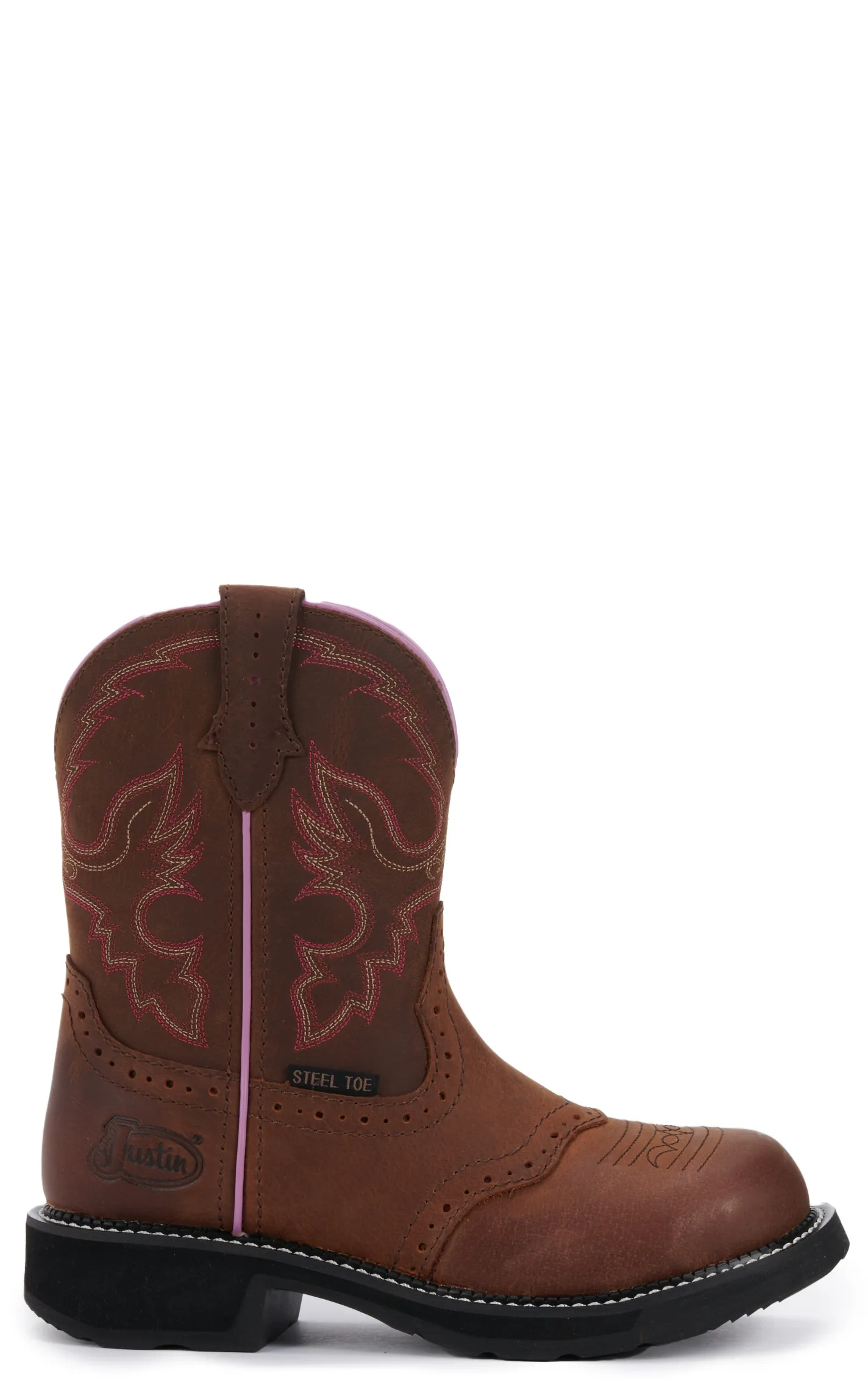 Justin Women's Gypsy Collection Wanette Aged Bark Brown Round Steel Toe Work Boot