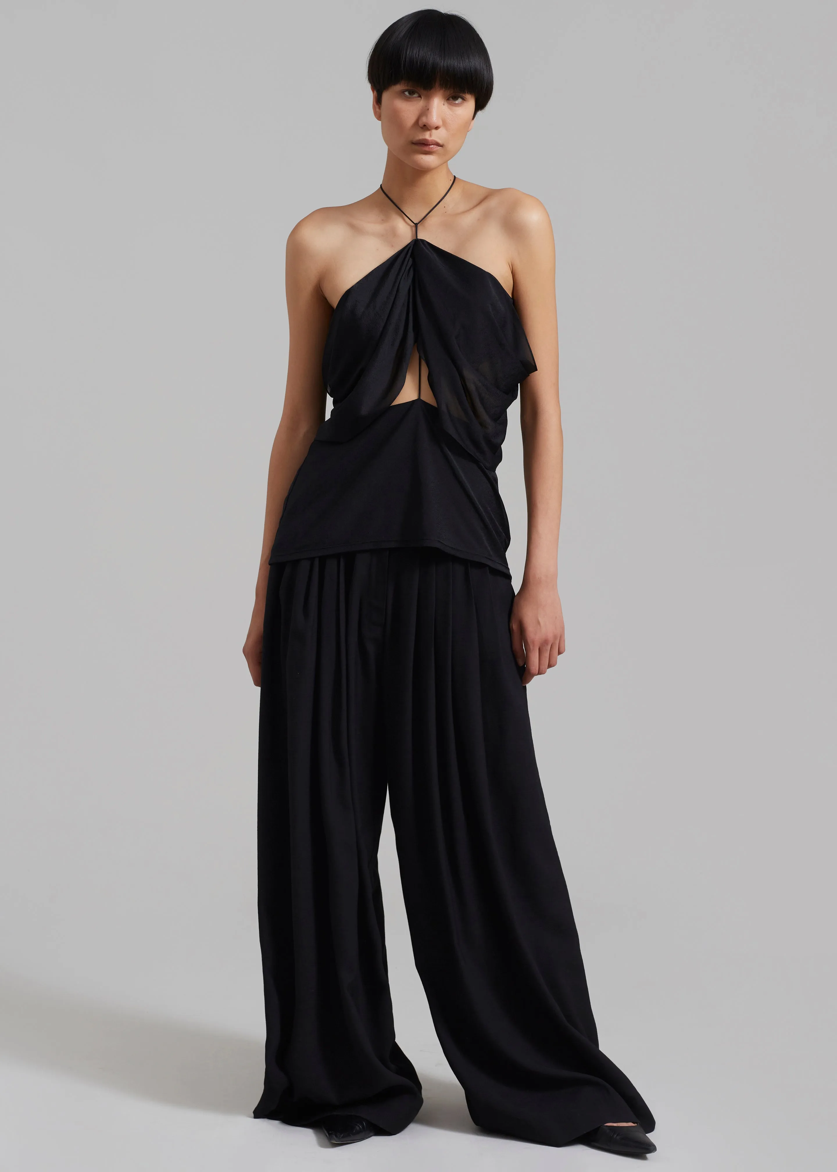 JW Anderson Draped Sleeveless Top - Black