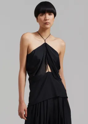 JW Anderson Draped Sleeveless Top - Black